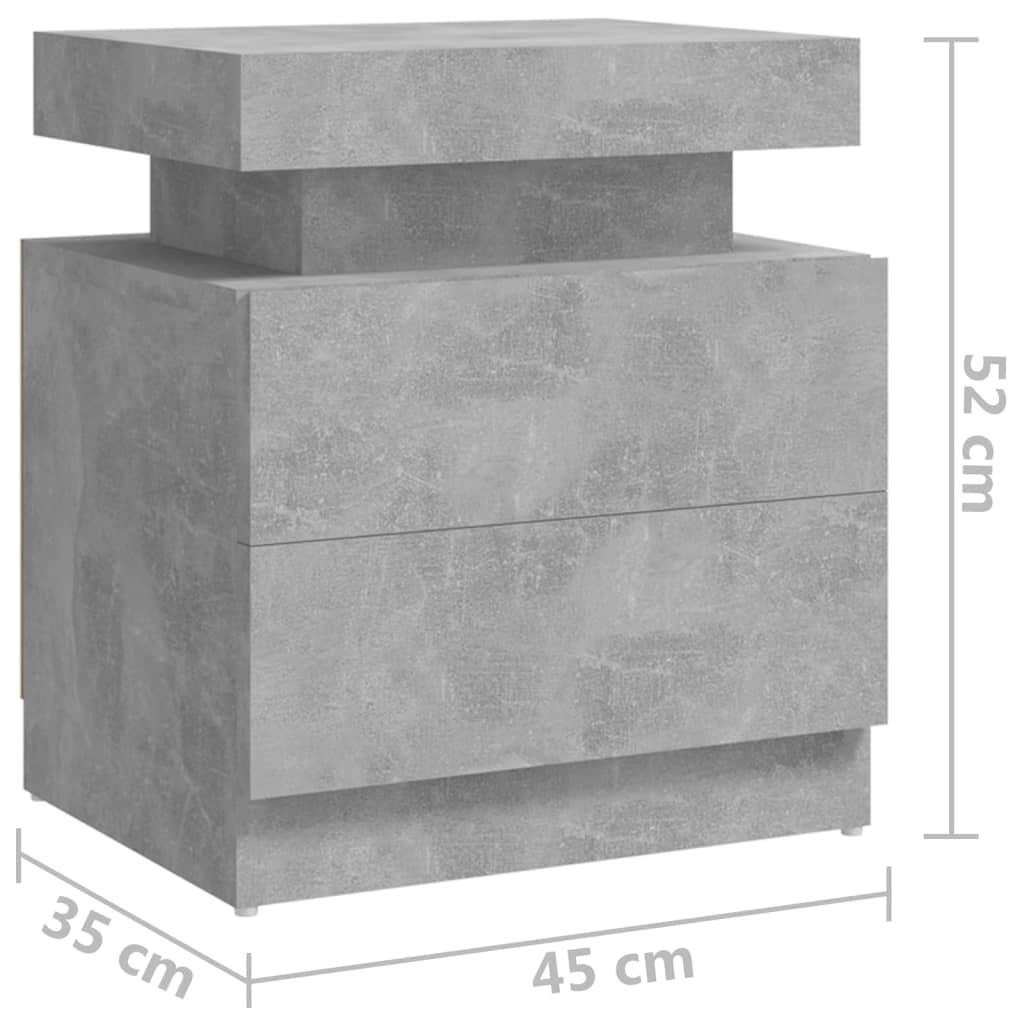 Nachttisch Betongrau 45x35x52 cm Holzwerkstoff