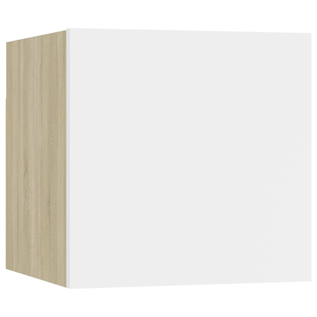 TV-Wandschrank Weiß Sonoma-Eiche 30,5x30x30 cm