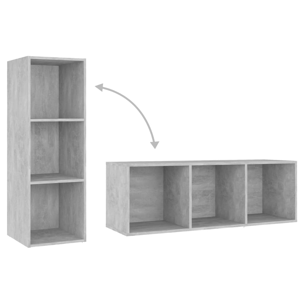 TV-Schrank Betongrau 107x35x37 cm Holzwerkstoff