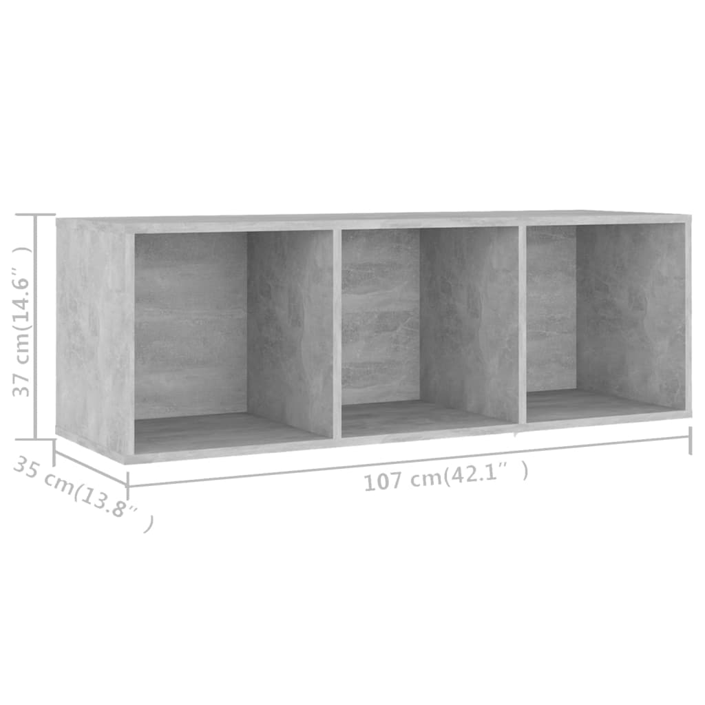 TV-Schrank Betongrau 107x35x37 cm Holzwerkstoff