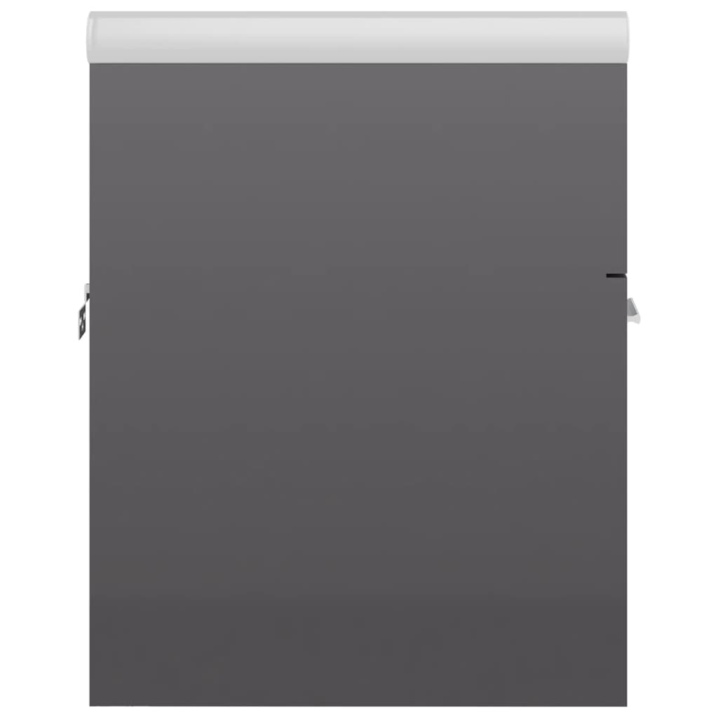Waschbeckenunterschrank mit Einbaubecken Hochglanz-Grau