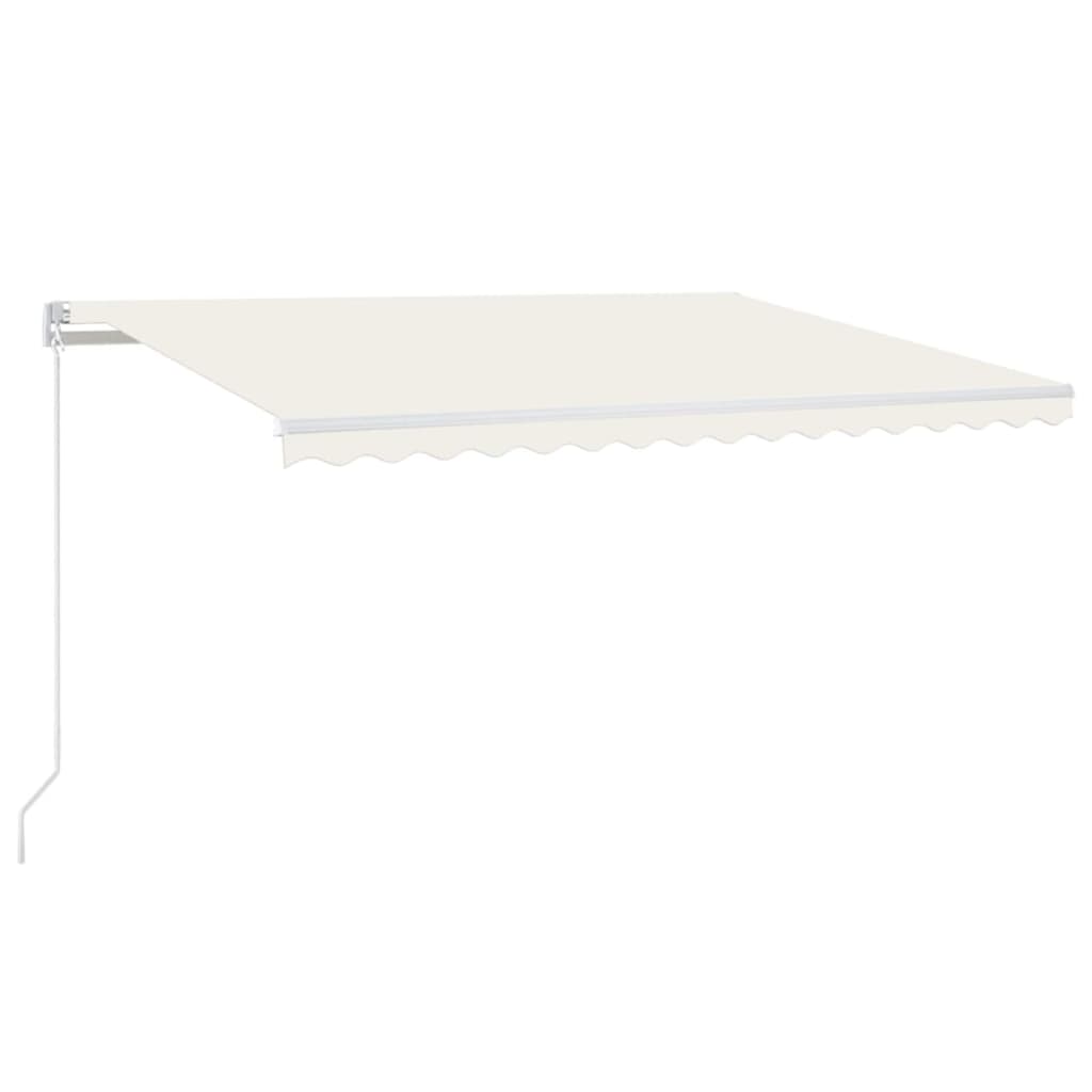 Markise Manuell Einziehbar mit LED 400x300 cm Creme