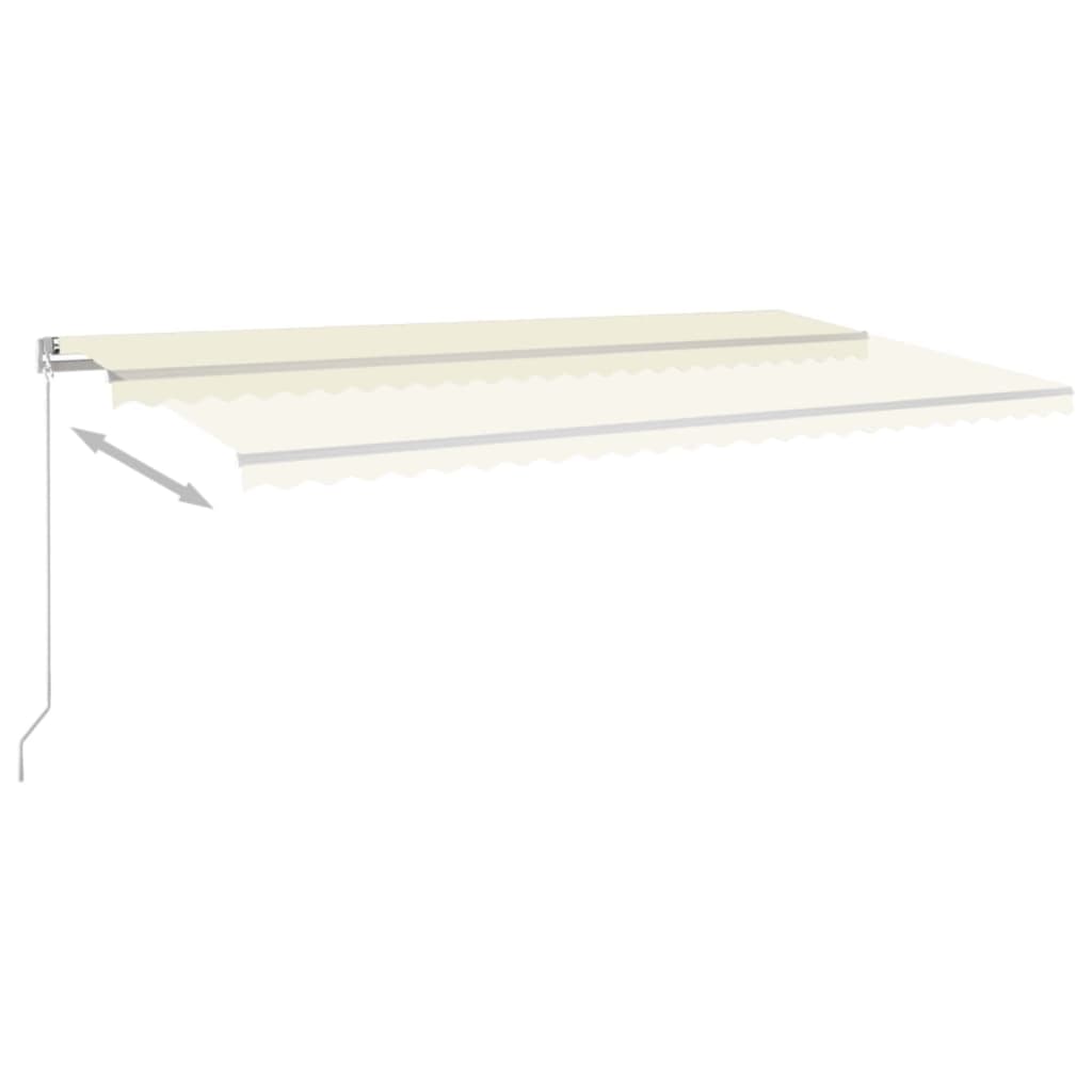 Markise Manuell Einziehbar mit LED 600x300 cm Creme