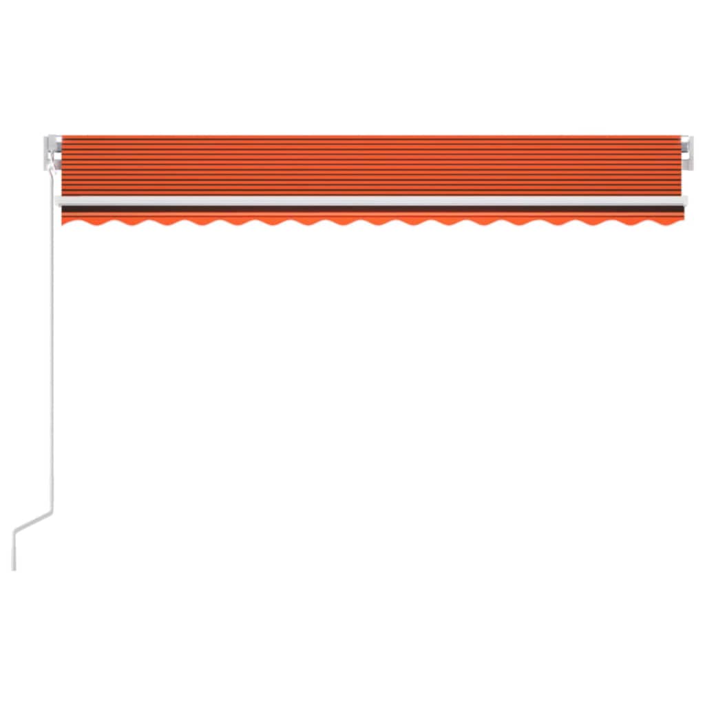 Markise Manuell Einziehbar mit LED 400x350 cm Orange und Braun