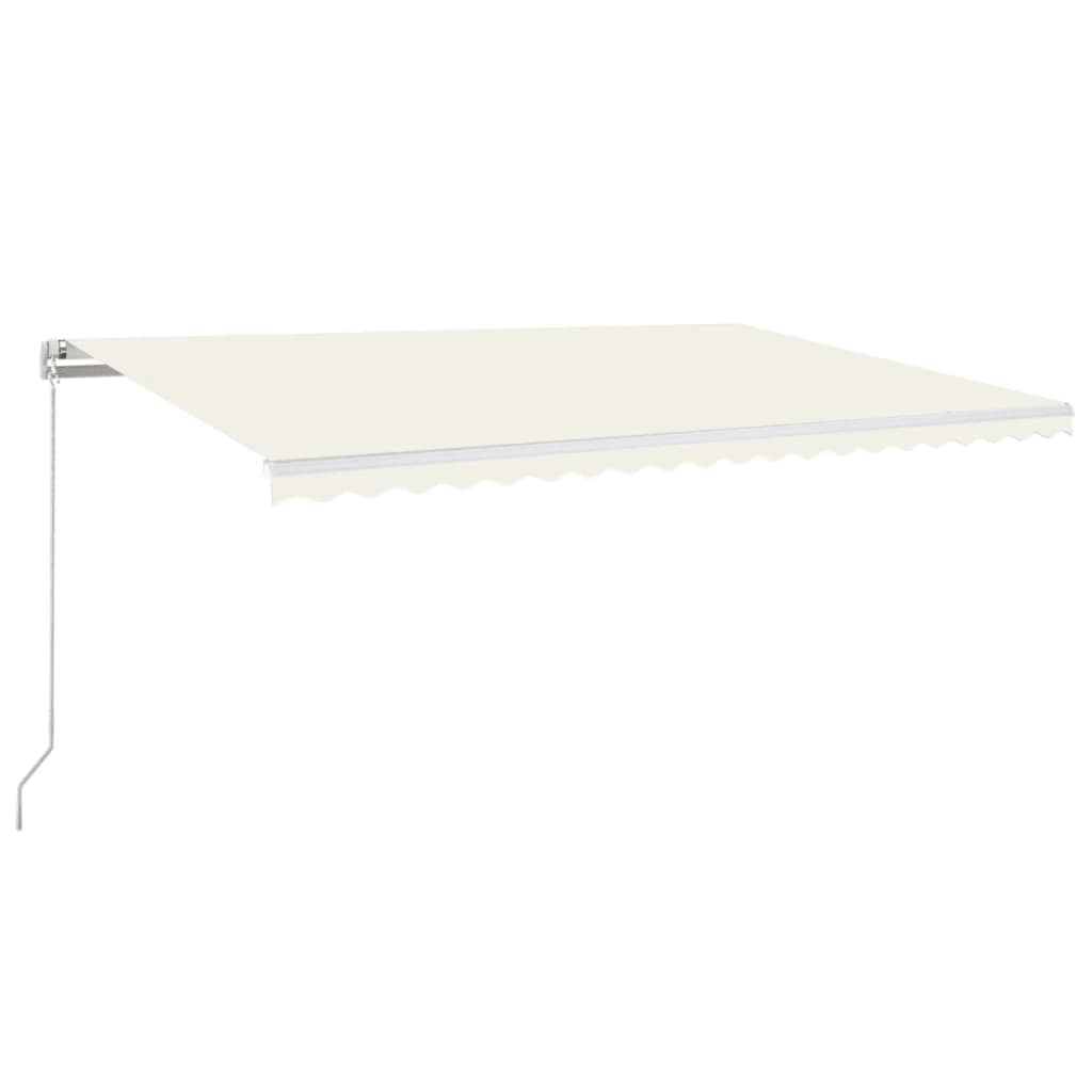 Markise Manuell Einziehbar mit LED 500x350 cm Creme