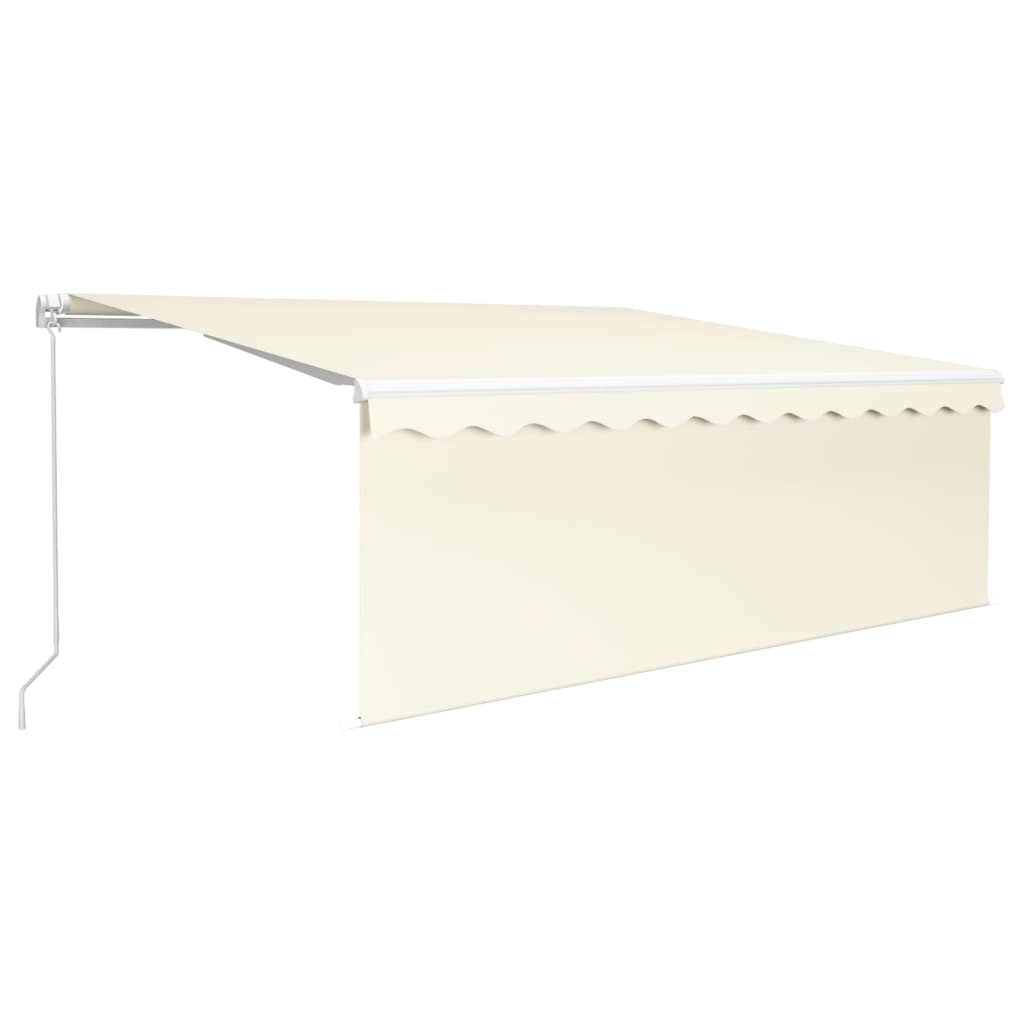 Markise Manuell Einziehbar mit Rollo & LED 4,5x3 m Creme