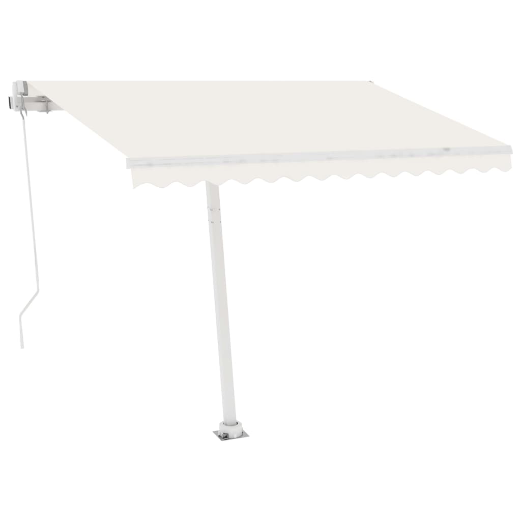 Markise Manuell Einziehbar mit LED 350x250 cm Creme