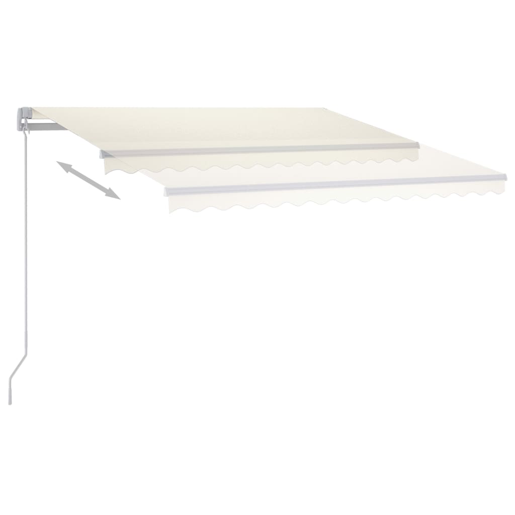 Markise Manuell Einziehbar mit LED 350x250 cm Creme