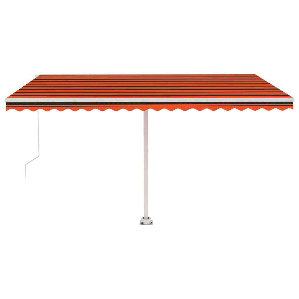 Markise Manuell Einziehbar mit LED 400x350 cm Orange Braun