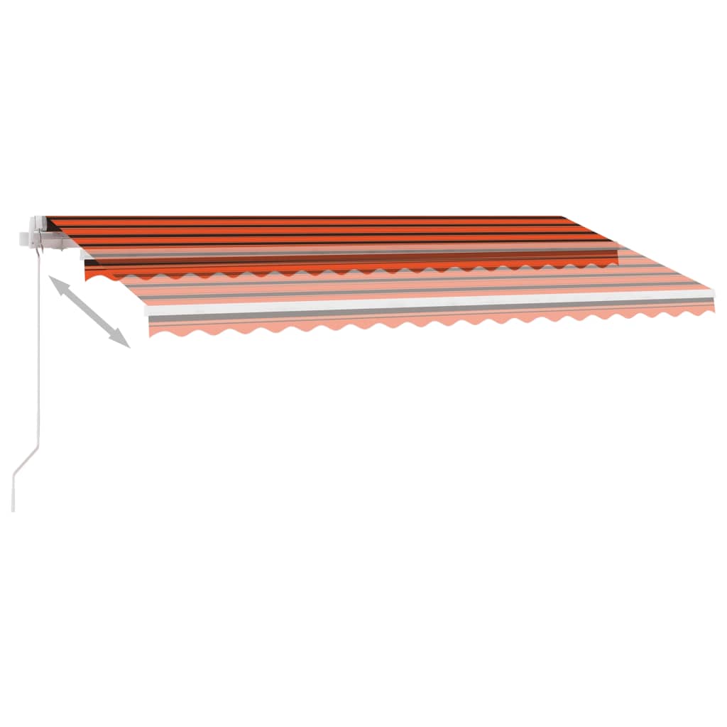 Markise Manuell Einziehbar mit LED 400x350 cm Orange Braun