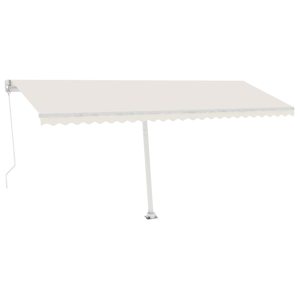 Markise Manuell Einziehbar mit LED 500x350 cm Creme