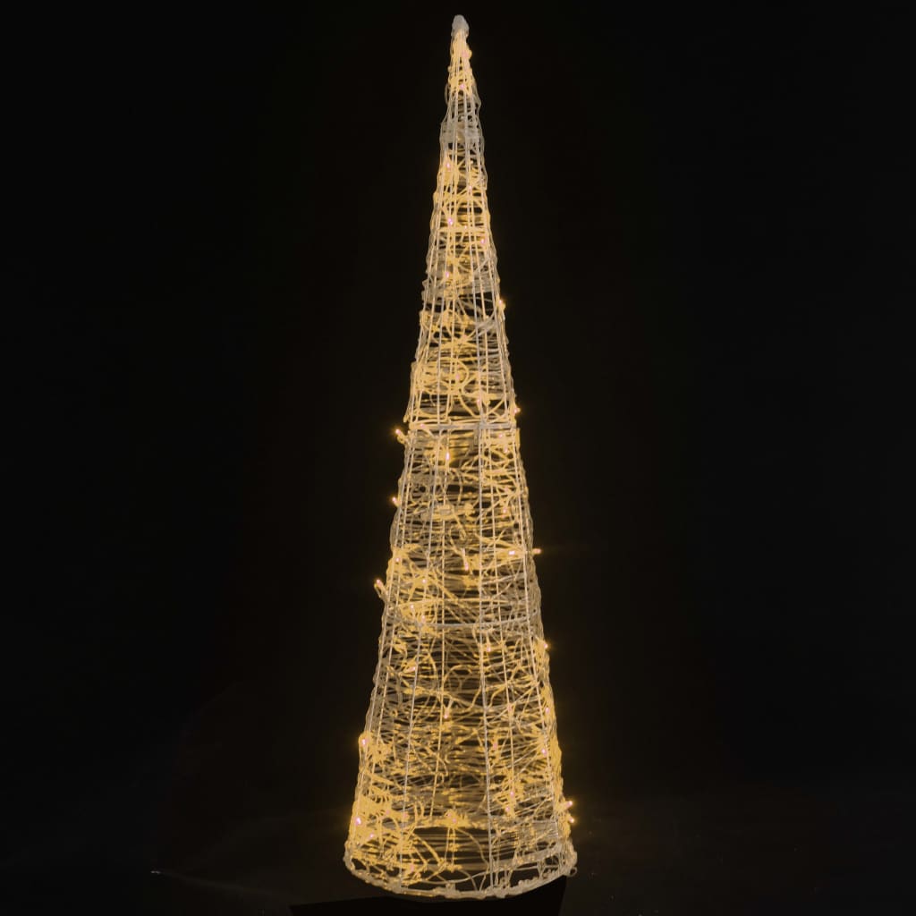 LED-Kegel Acryl Weihnachtsdeko Pyramide Warmweiß 120 cm