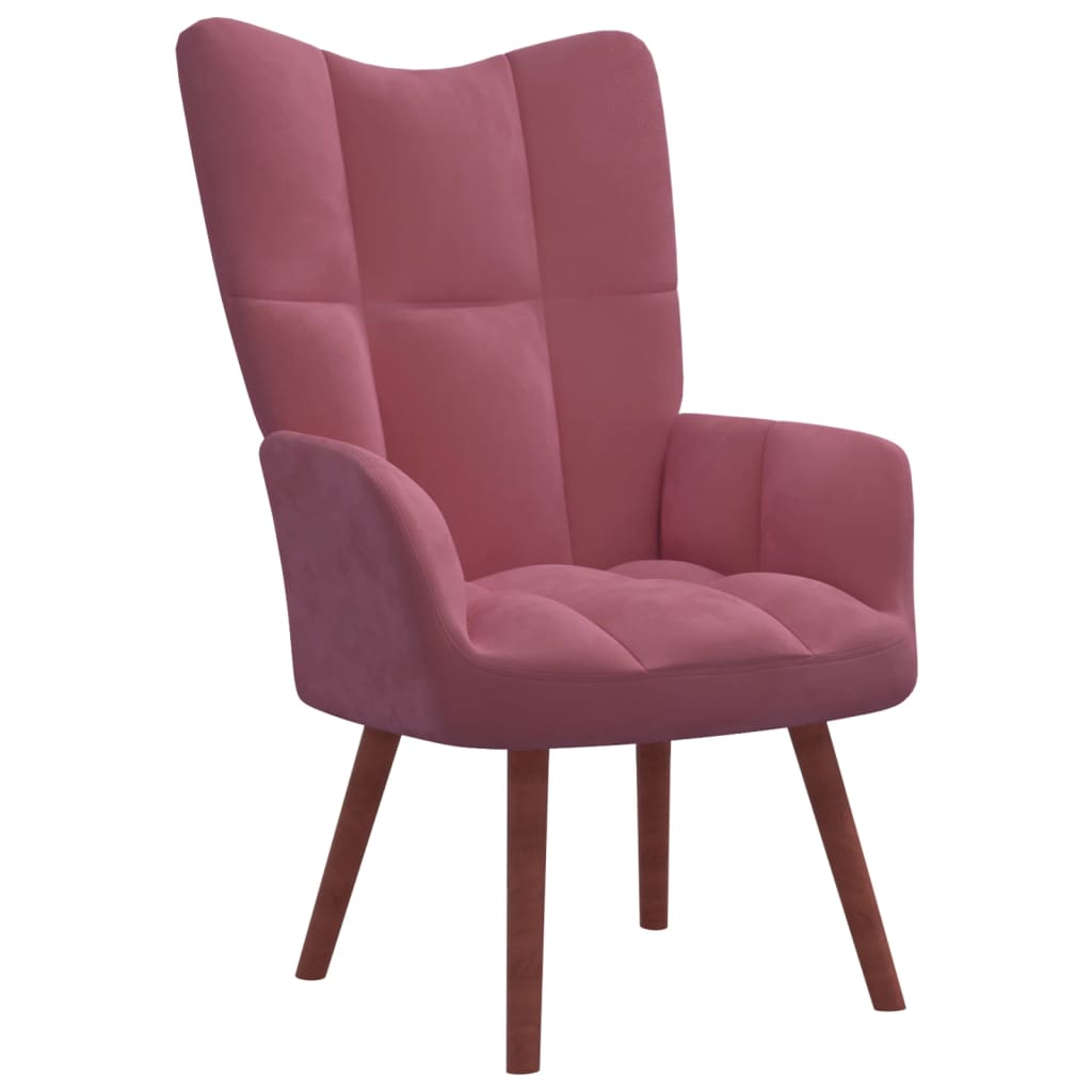 Relaxsessel mit Hocker Rosa Samt