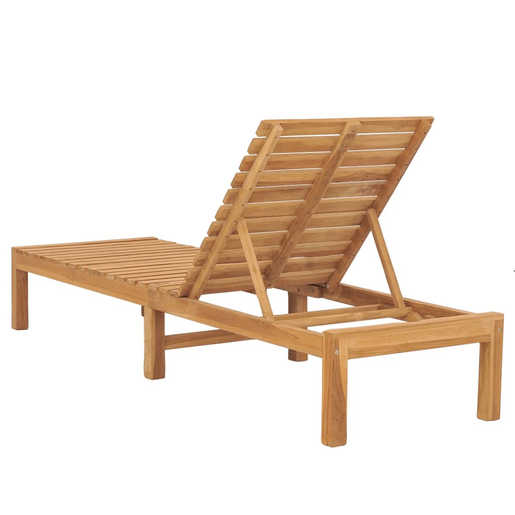 Sonnenliegen 2 Stk. Massivholz Teak