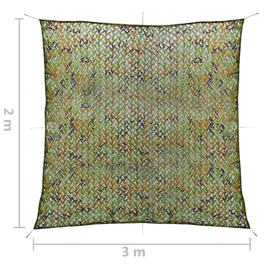 Tarnnetz mit Aufbewahrungstasche 2x3 m Grün