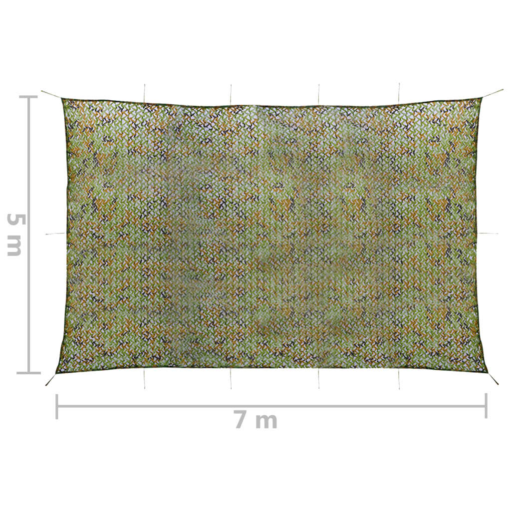 Tarnnetz mit Aufbewahrungstasche 5x7 m Grün