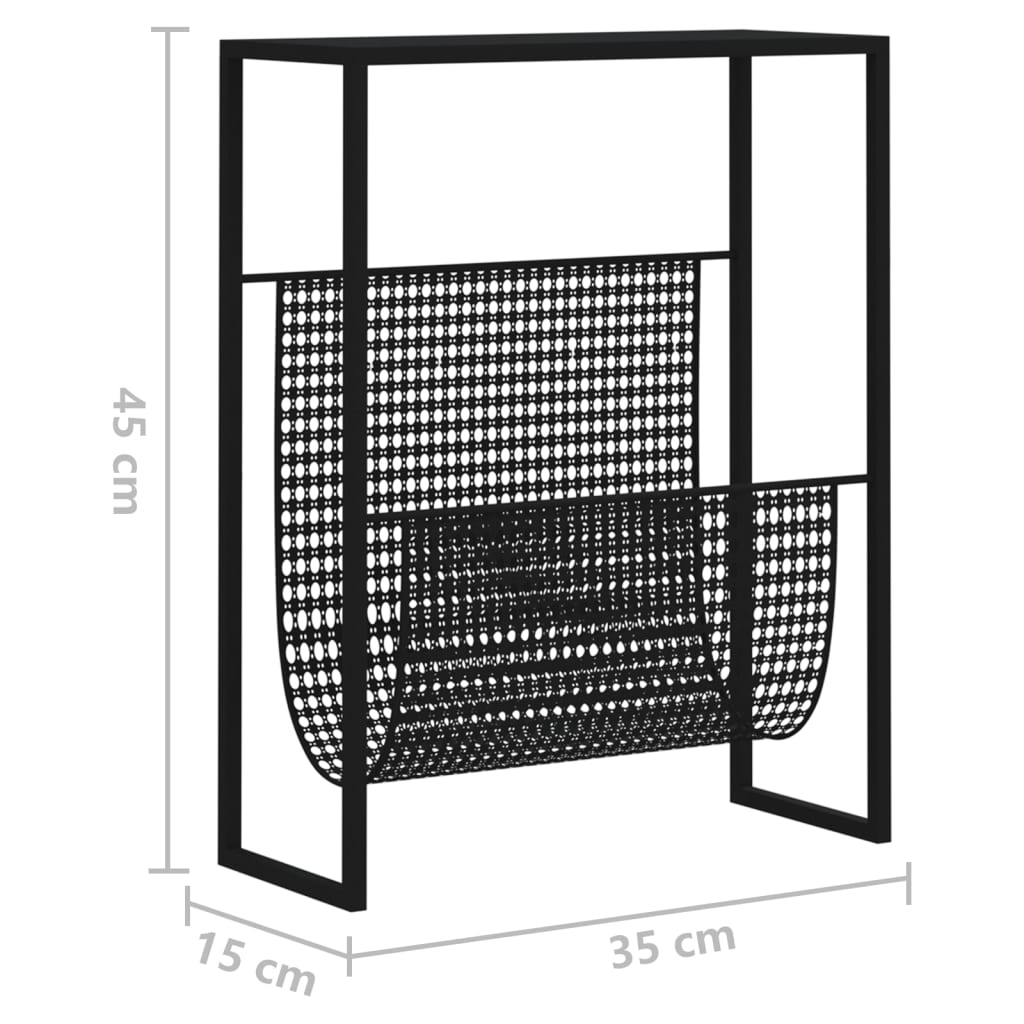 Zeitschriftenständer Schwarz 35x15x45 cm Stahl