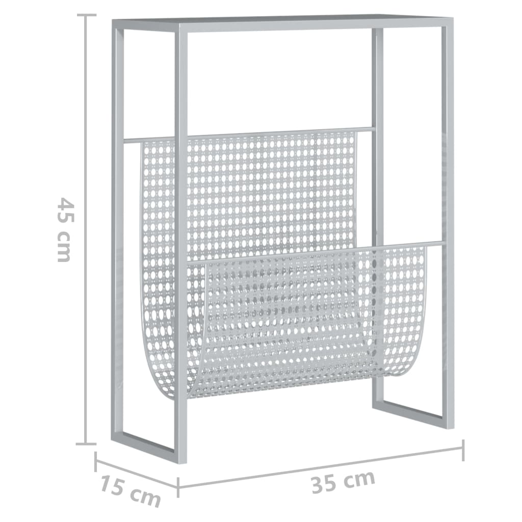 Zeitschriftenständer Silbern 35x15x45 cm Stahl