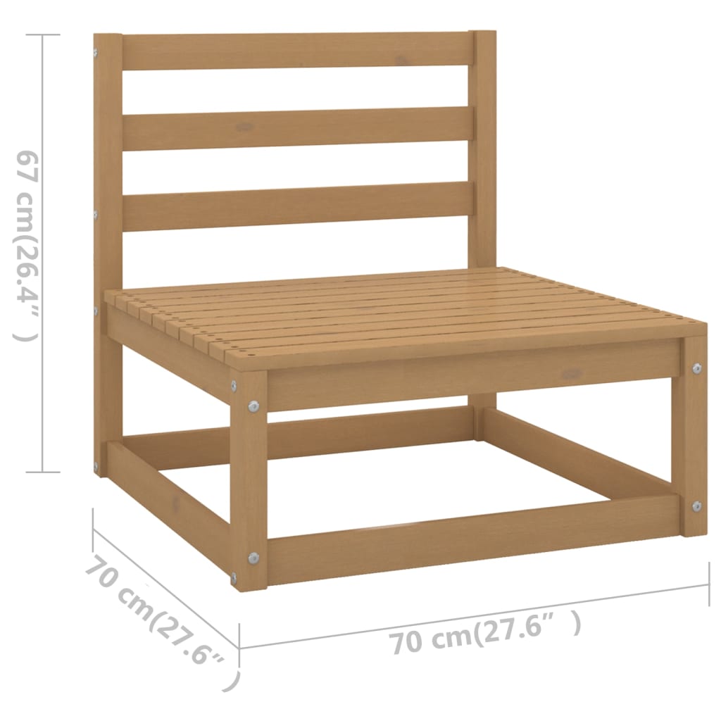 11-tlg. Garten-Lounge-Set mit Kissen Honigbraun Massivholz