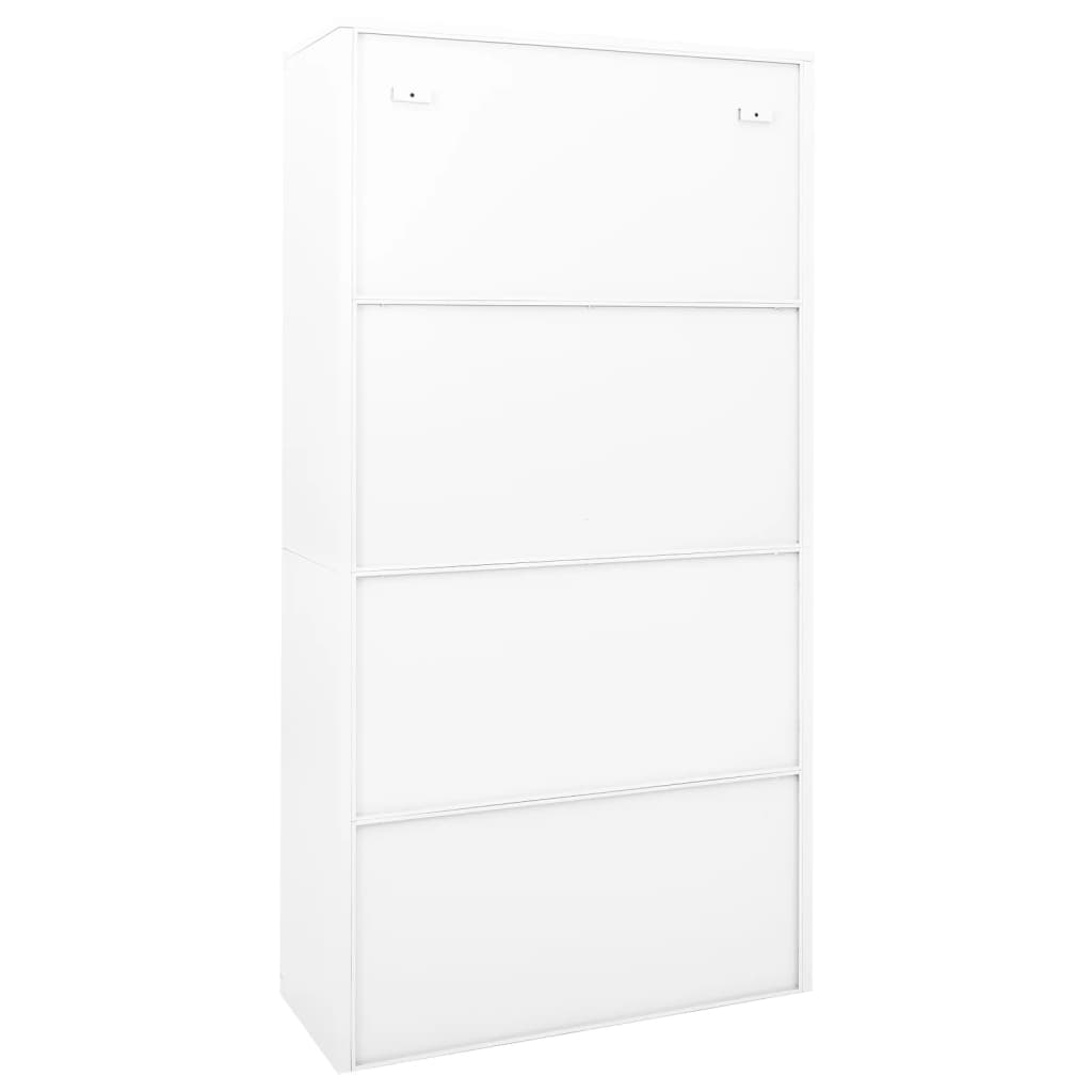 Büroschrank mit Schiebetüren Weiß 90x40x180 cm Stahl