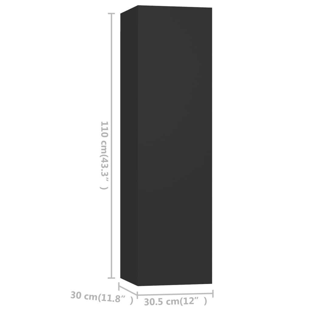 4-tlg. TV-Schrank-Set Schwarz Holzwerkstoff