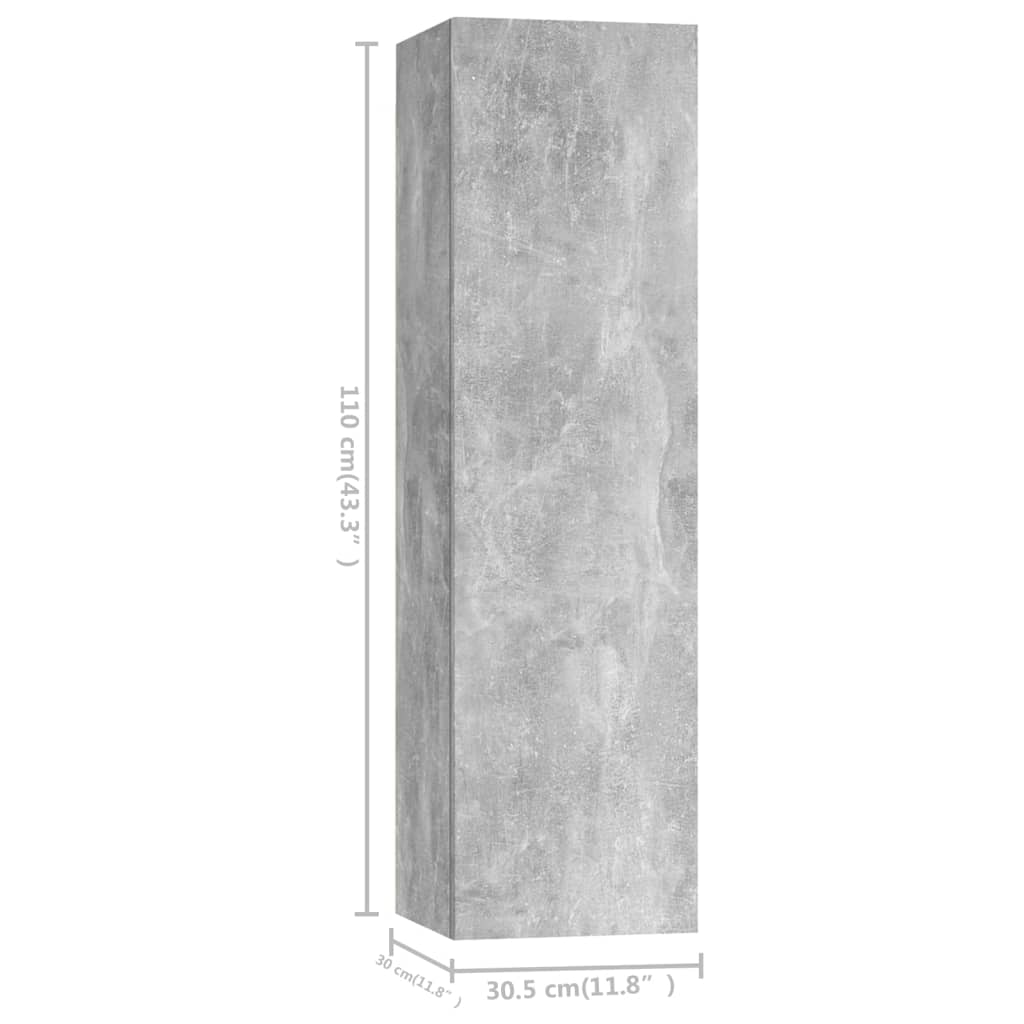 5-tlg. TV-Schrank-Set Betongrau Holzwerkstoff