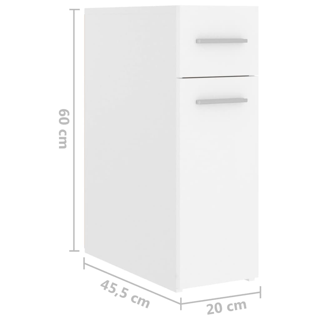 Apothekerschrank Weiß 20x45,5x60 cm Holzwerkstoff