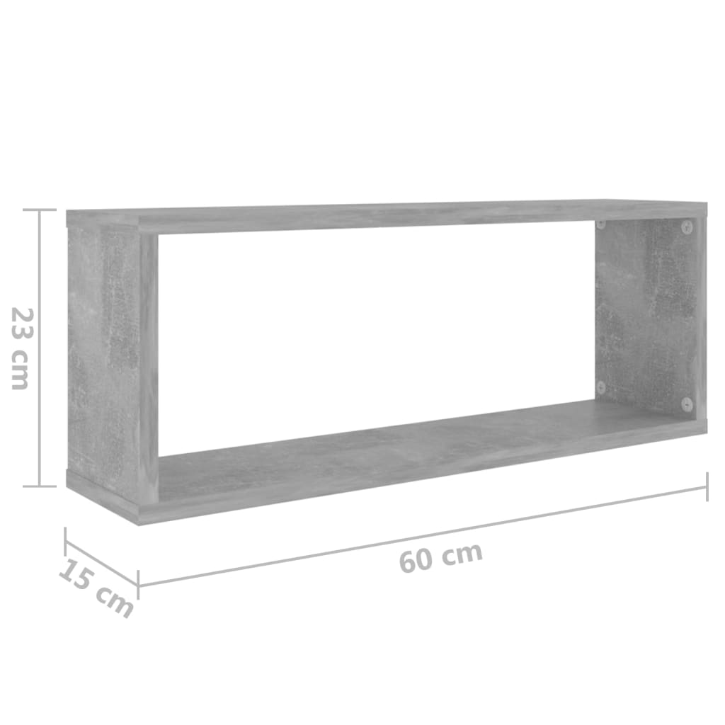 Würfelregale 4 Stk. Betongrau 60x15x23 cm Holzwerkstoff