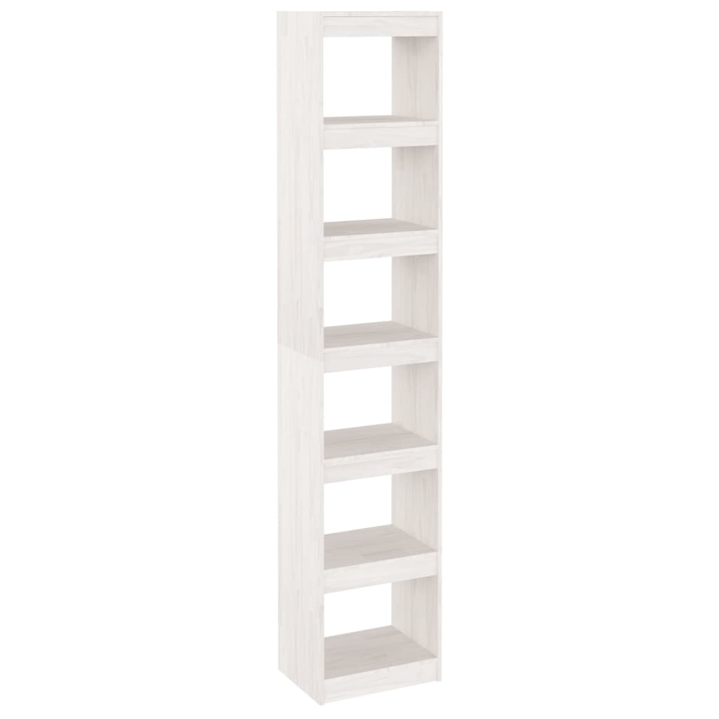 Bücherregal/Raumteiler Weiß 40x30x199 cm Massivholz Kiefer