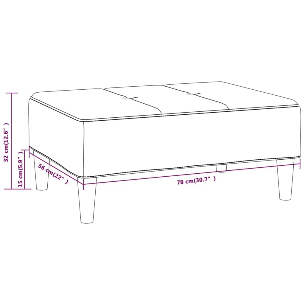 Fußhocker Weinrot 78x56x32 cm Samt