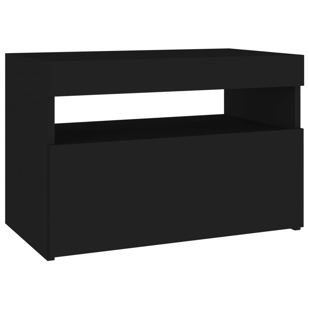 Nachttisch LED-Leuchten 2 Stk. Schwarz 60x35x40cm Holzwerkstoff