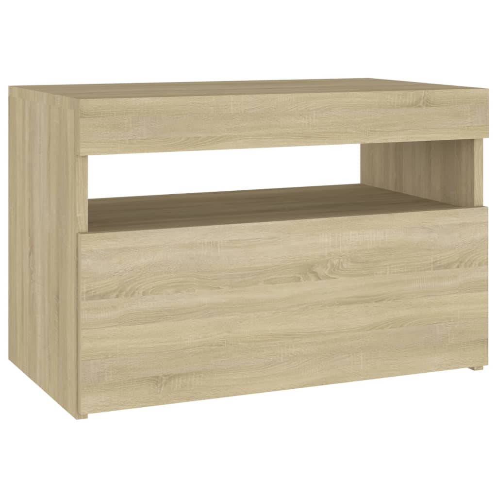 Nachttisch LED-Leuchten Sonoma-Eiche 60x35x40cm Holzwerkstoff