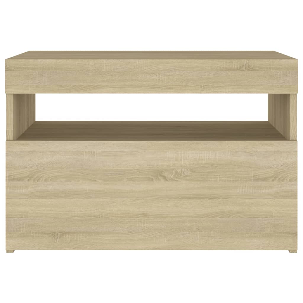 Nachttisch LED-Leuchten Sonoma-Eiche 60x35x40cm Holzwerkstoff