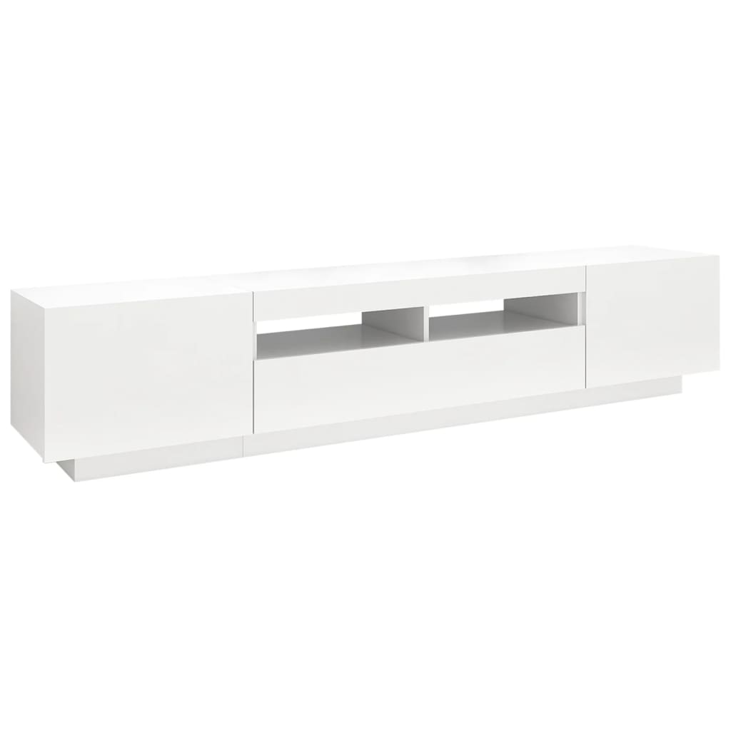 TV-Schrank mit LED-Leuchten Weiß 200x35x40 cm