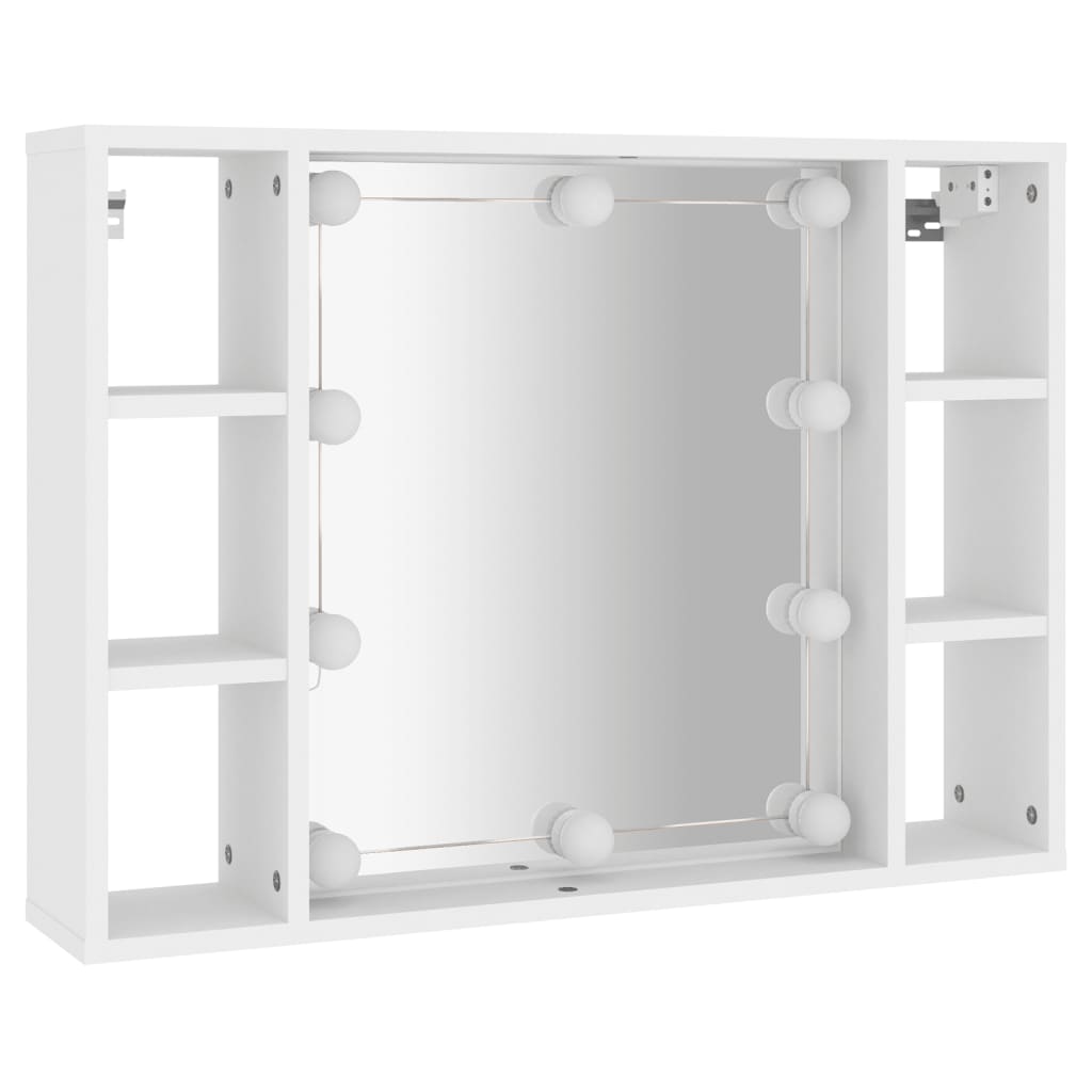 Spiegelschrank mit LED Weiß 76x15x55 cm