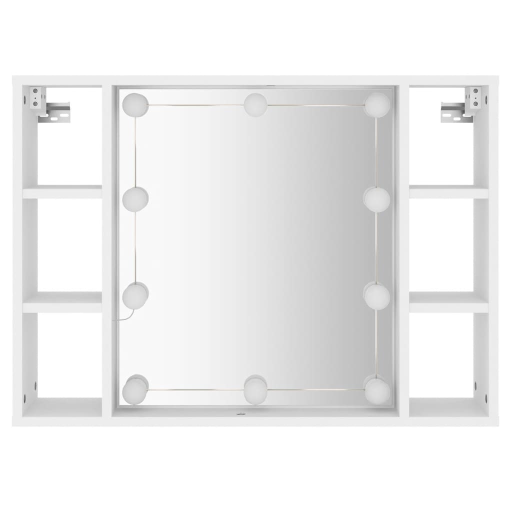Spiegelschrank mit LED Weiß 76x15x55 cm
