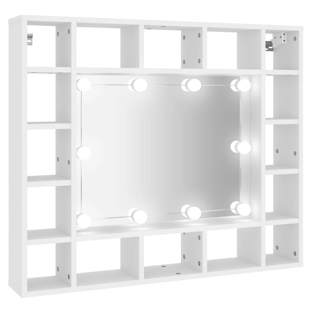 Spiegelschrank mit LED Weiß 91x15x76,5 cm