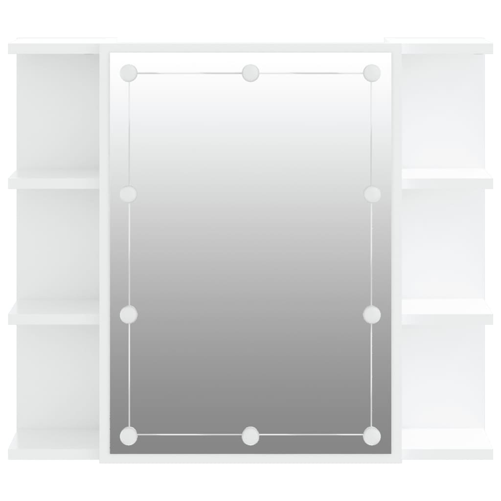 Spiegelschrank mit LED Weiß 70x16,5x60 cm