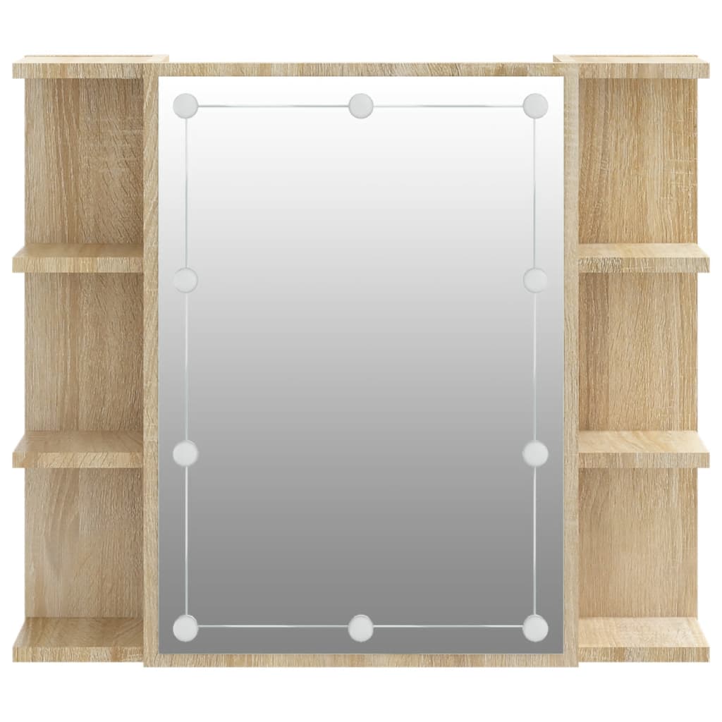 Spiegelschrank mit LED Sonoma-Eiche 70x16,5x60 cm