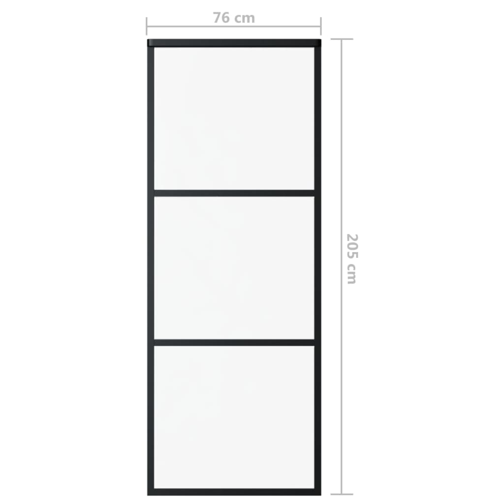 Schiebetür mit Beschlag ESG-Glas & Aluminium 76x205 cm