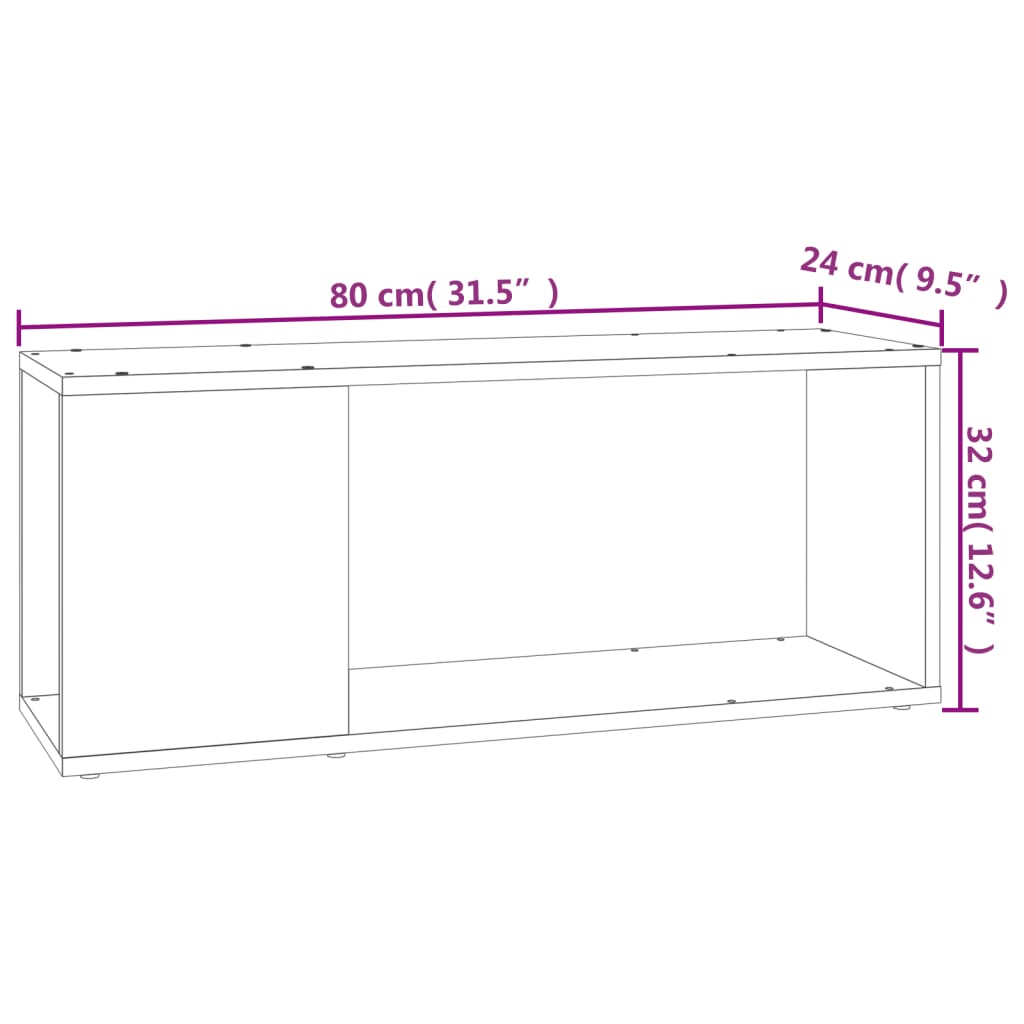 TV-Schrank Weiß 80x24x32 cm Holzwerkstoff