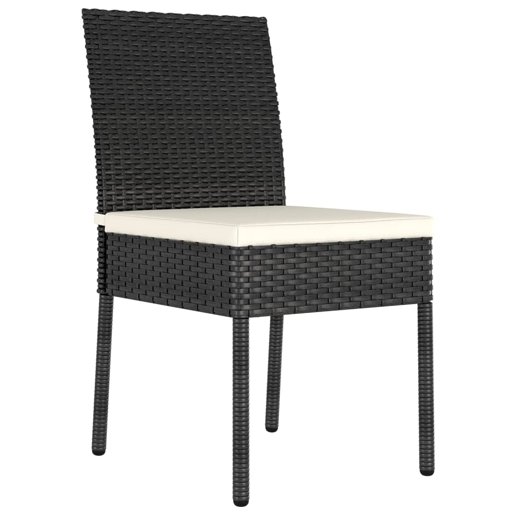 Garten-Essstühle 2 Stk. Poly Rattan Schwarz