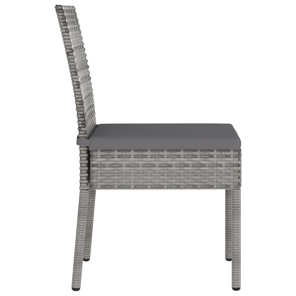 Garten-Essstühle 4 Stk. Poly Rattan Grau