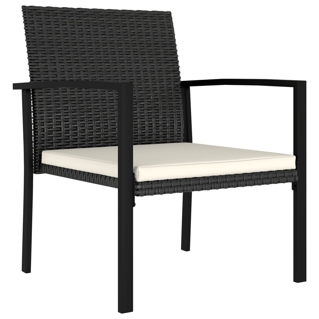 Garten-Essstühle 4 Stk. Poly Rattan Schwarz