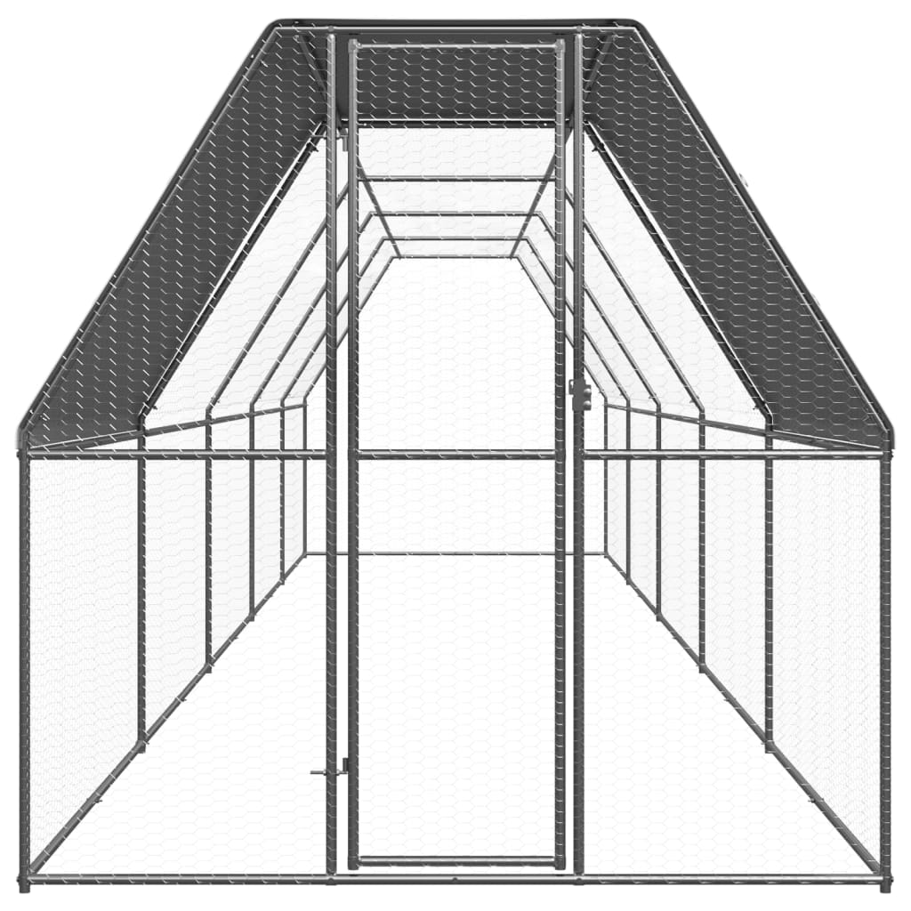 Outdoor-Hühnerkäfig 2x10x2 m Verzinkter Stahl