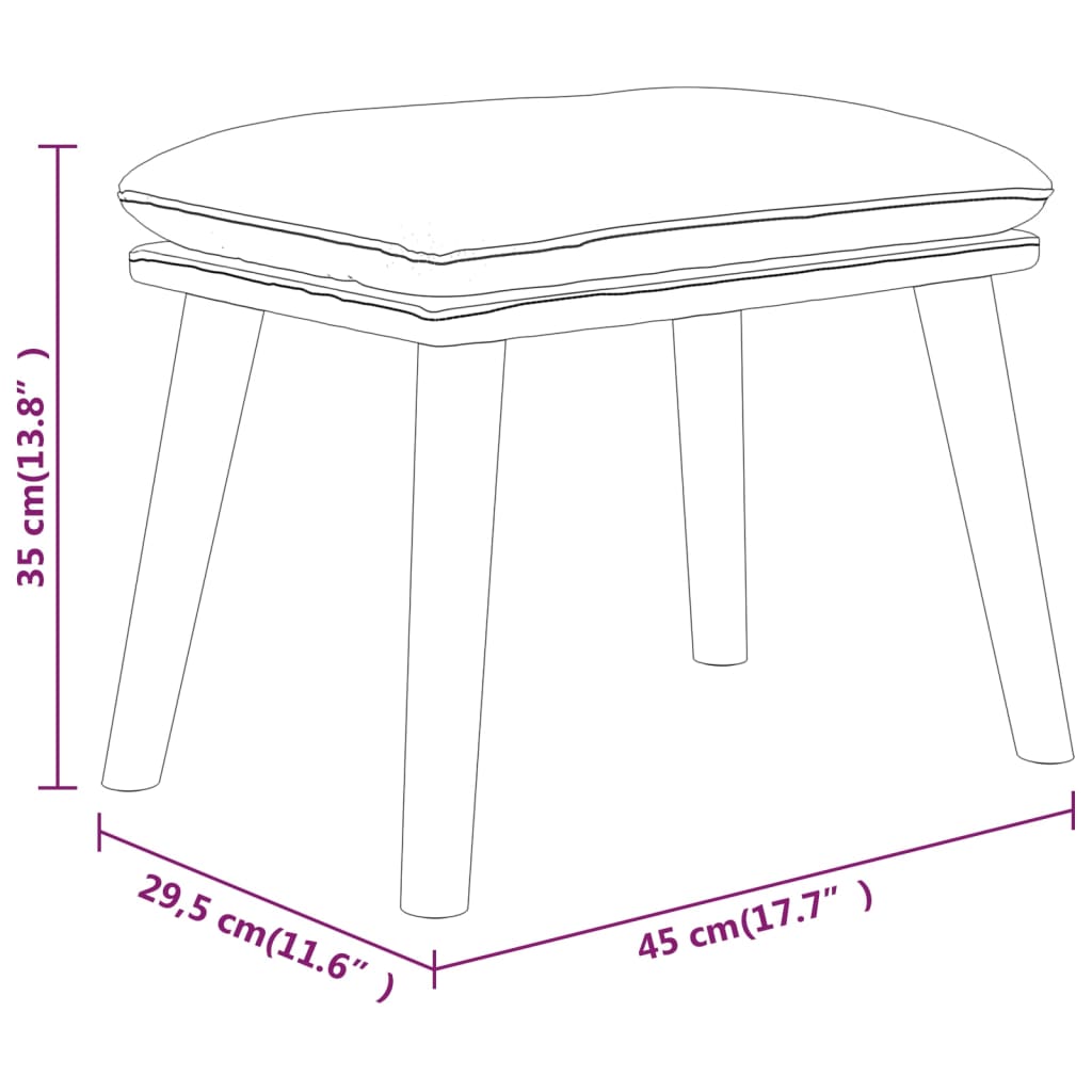 Fußhocker Schwarz 45x29,5x35 cm Stoff