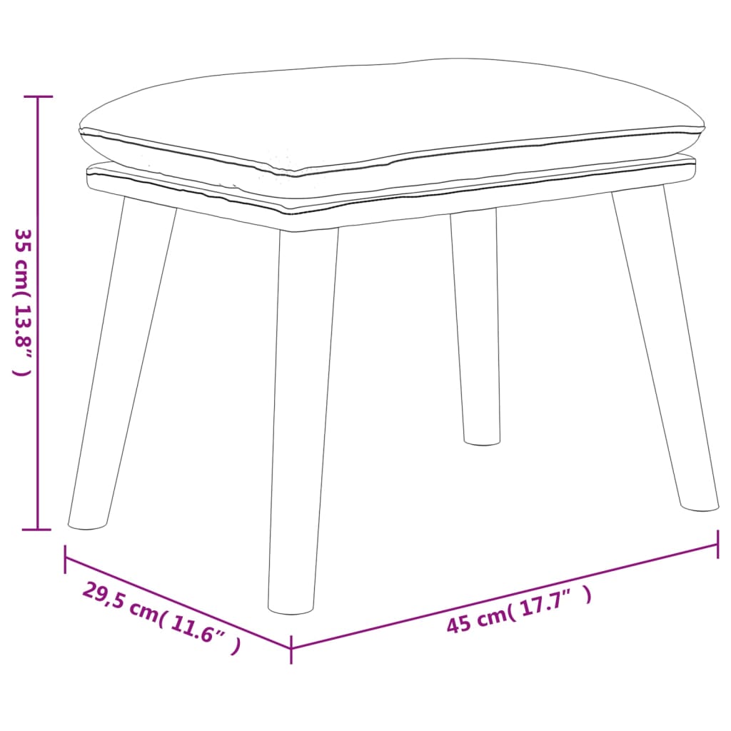 Fußhocker Hellgrau 45x29,5x35 cm Samt