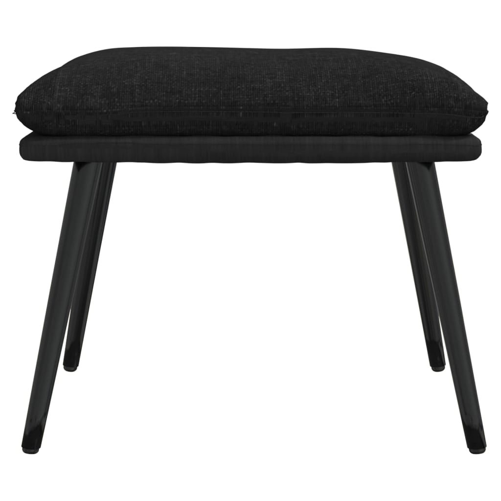 Fußhocker Schwarz 45x29,5x35 cm Stoff und Kunstleder