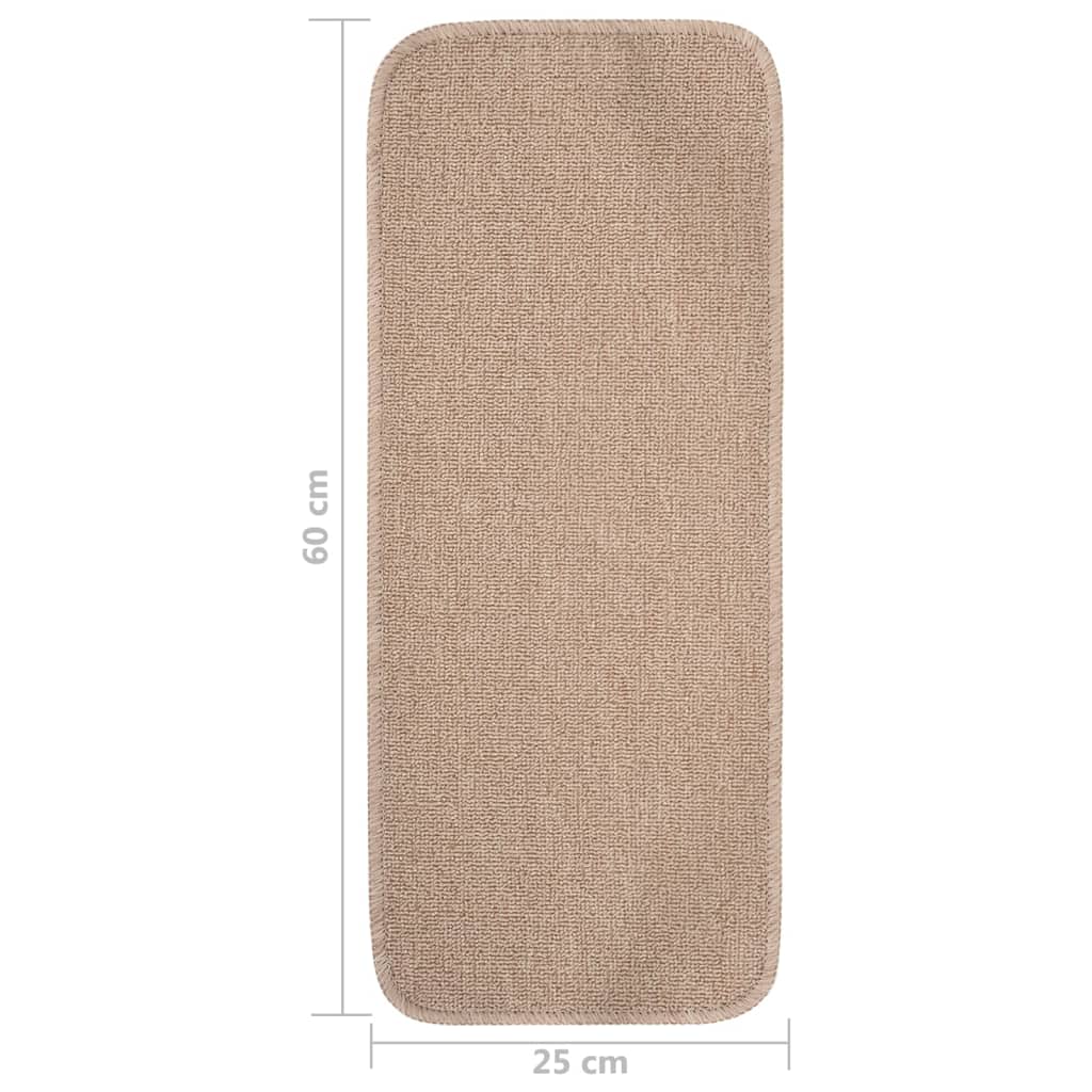 Antirutsch Stufenmatten 15 Stk. 60x25 cm Beige Rechteckig