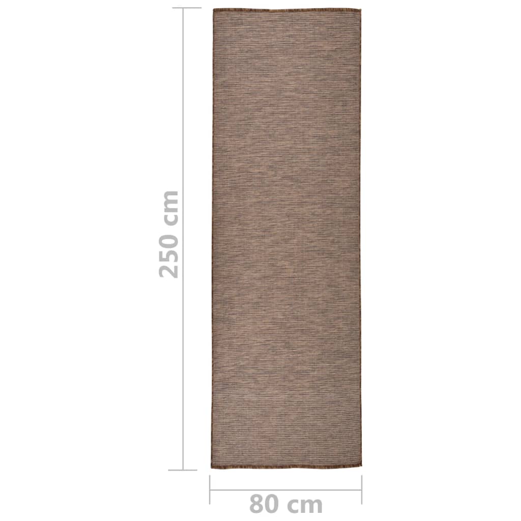 Outdoor-Teppich Flachgewebe 80x250 cm Braun